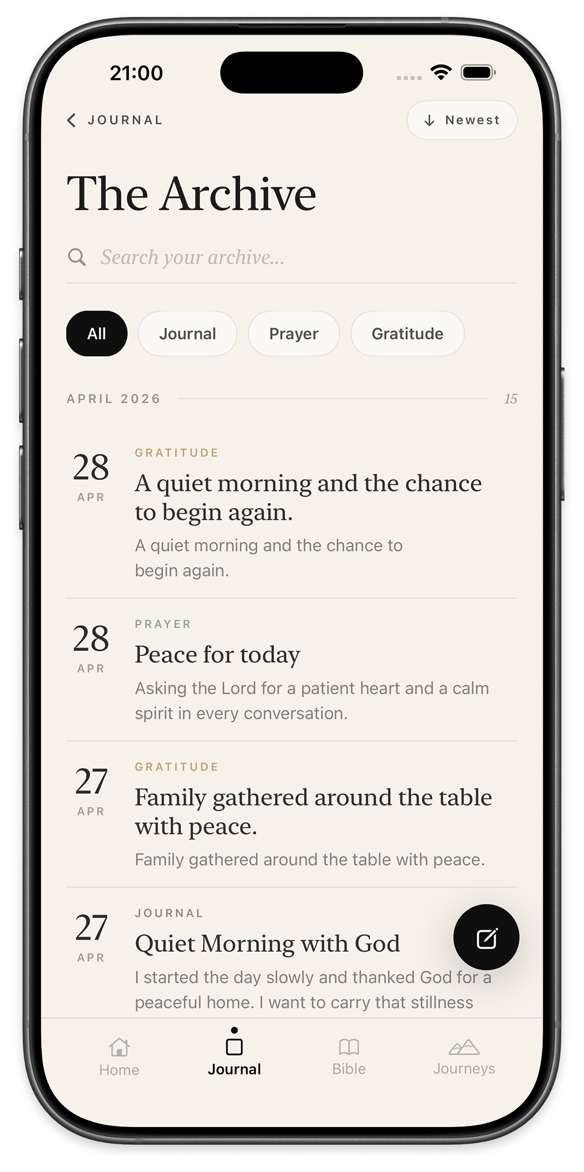 The Archive — searchable Journal